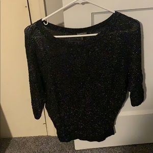 Black shirt, with silver sparkle to it